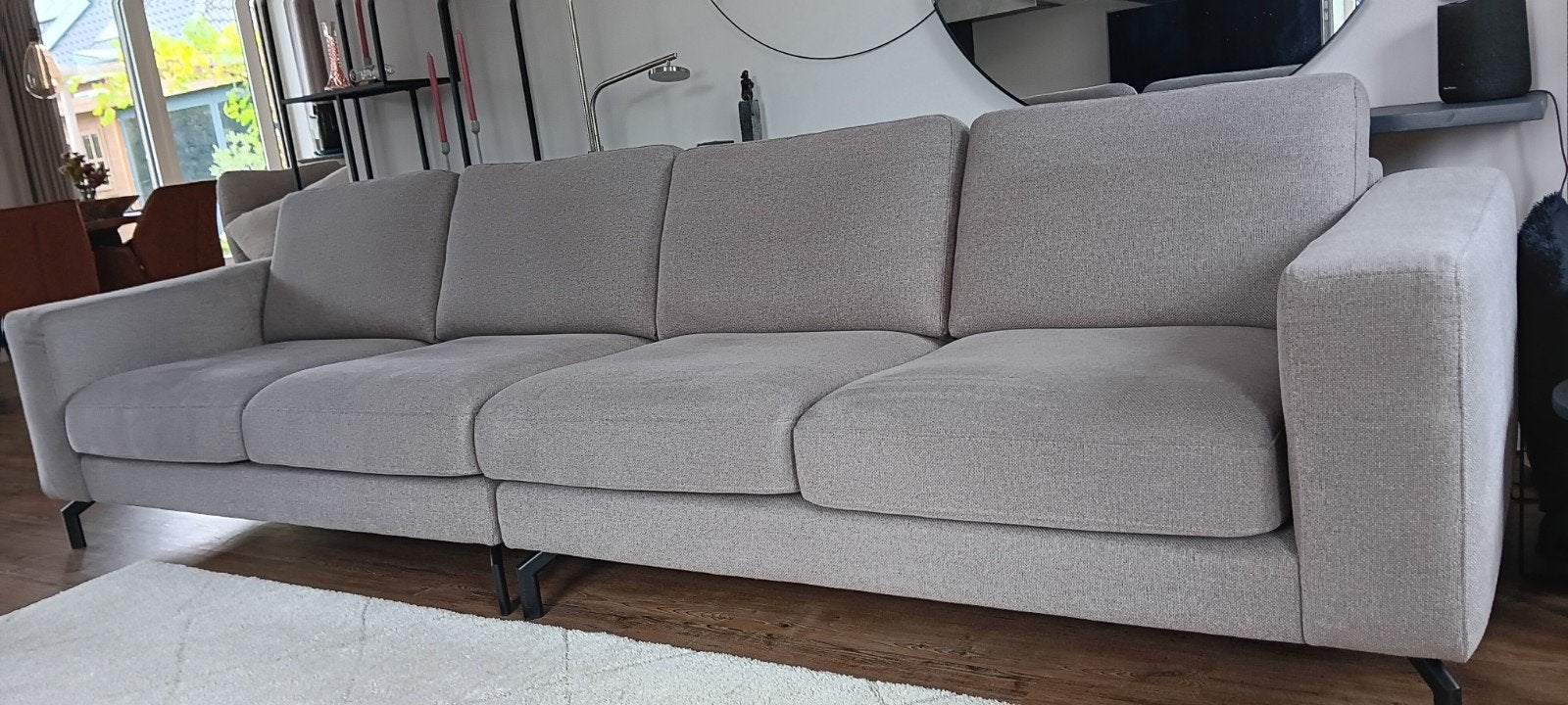 Moderne 4-zitsbank, deelbaar in 2x tweezitsbank, Ophalen, Gebruikt, 300 cm of meer, 75 tot 100 cm