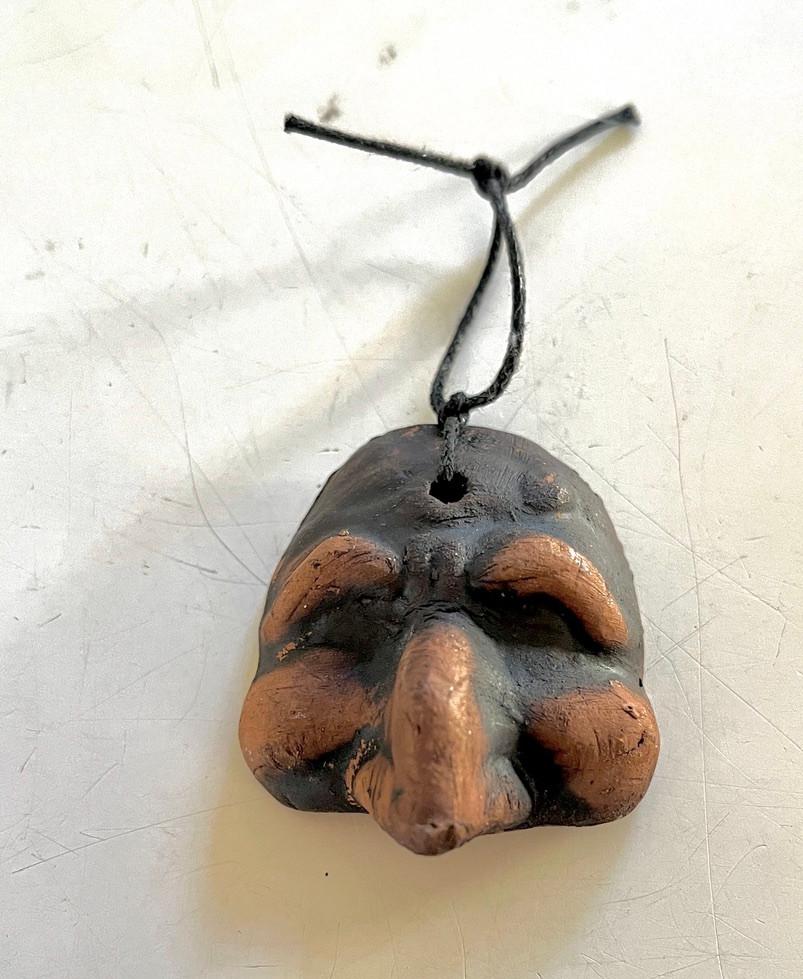 Kleine keramiek kettinghanger, Ophalen of Verzenden, Zilver, Overige materialen