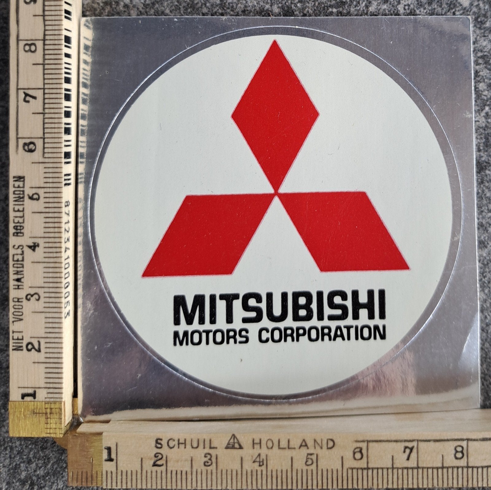 Vintage sticker Mitsubishi Motors coorporations merk logo, Ophalen of Verzenden, Zo goed als nieuw