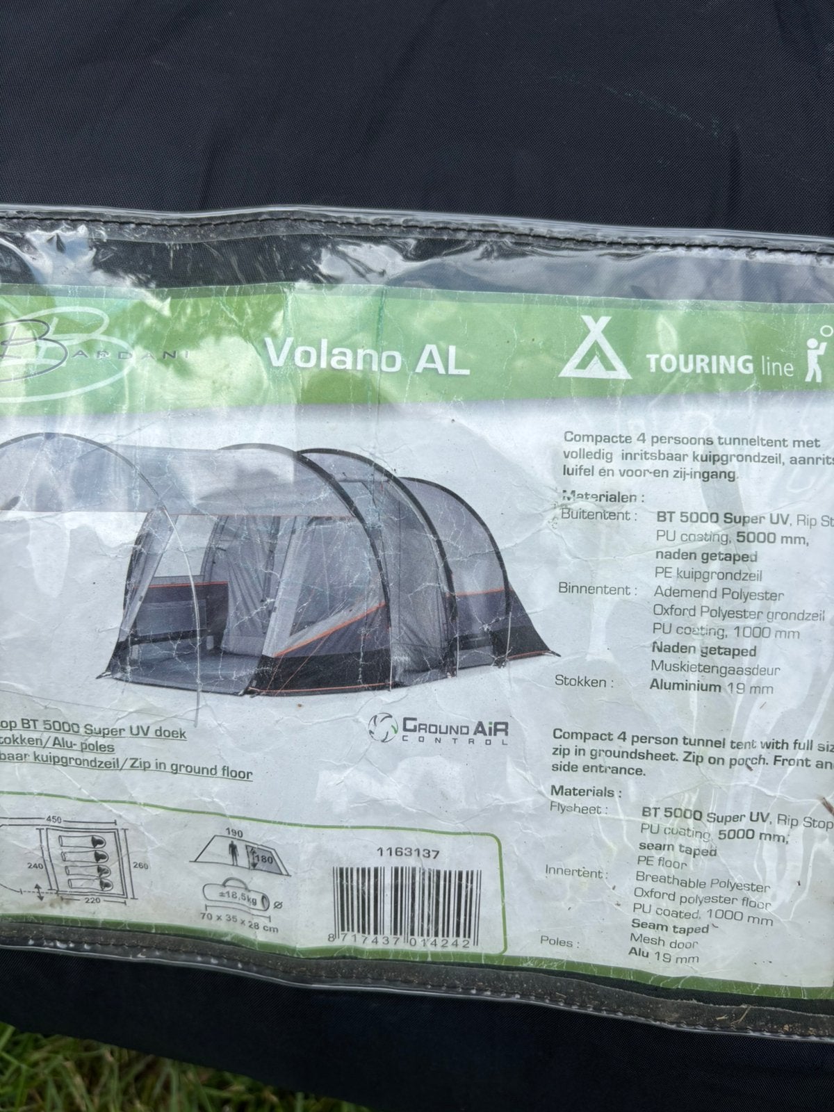 Ruime 2 persoons bardani tent, Ophalen of Verzenden, Gebruikt