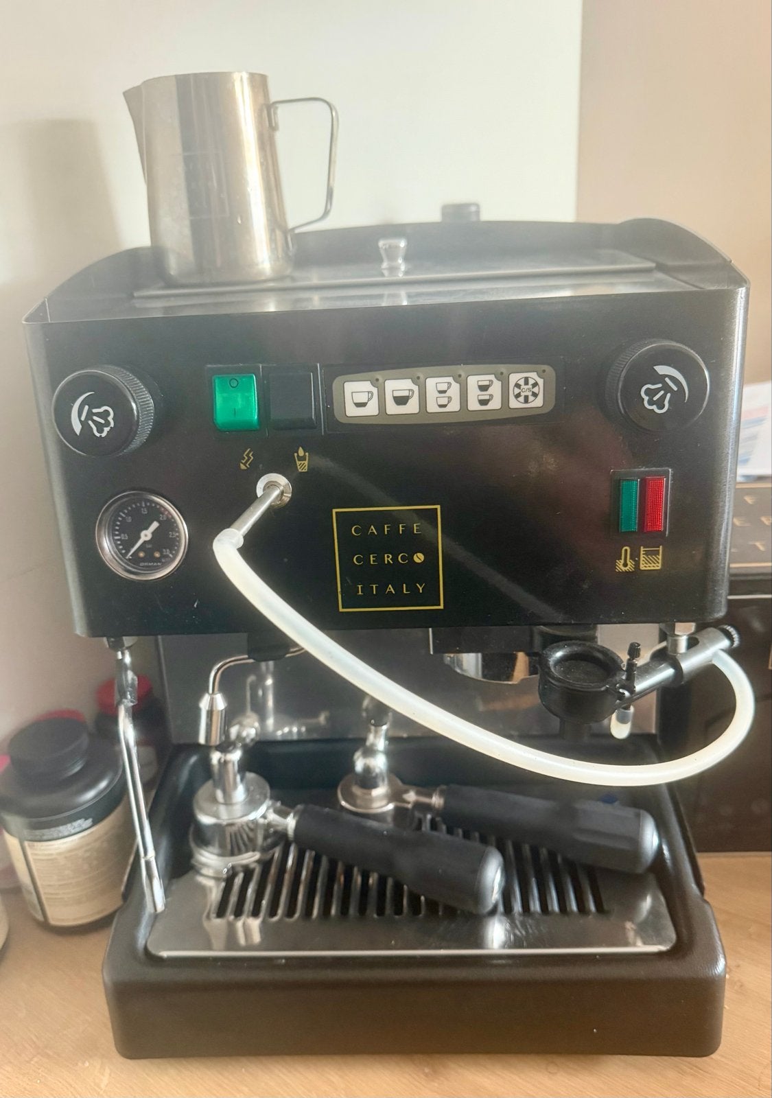 Cerco Espressomachine - Zo goed als nieuw, incl. cups!, Ophalen, Zo goed als nieuw, Espresso apparaat, Koffiepads en cups
