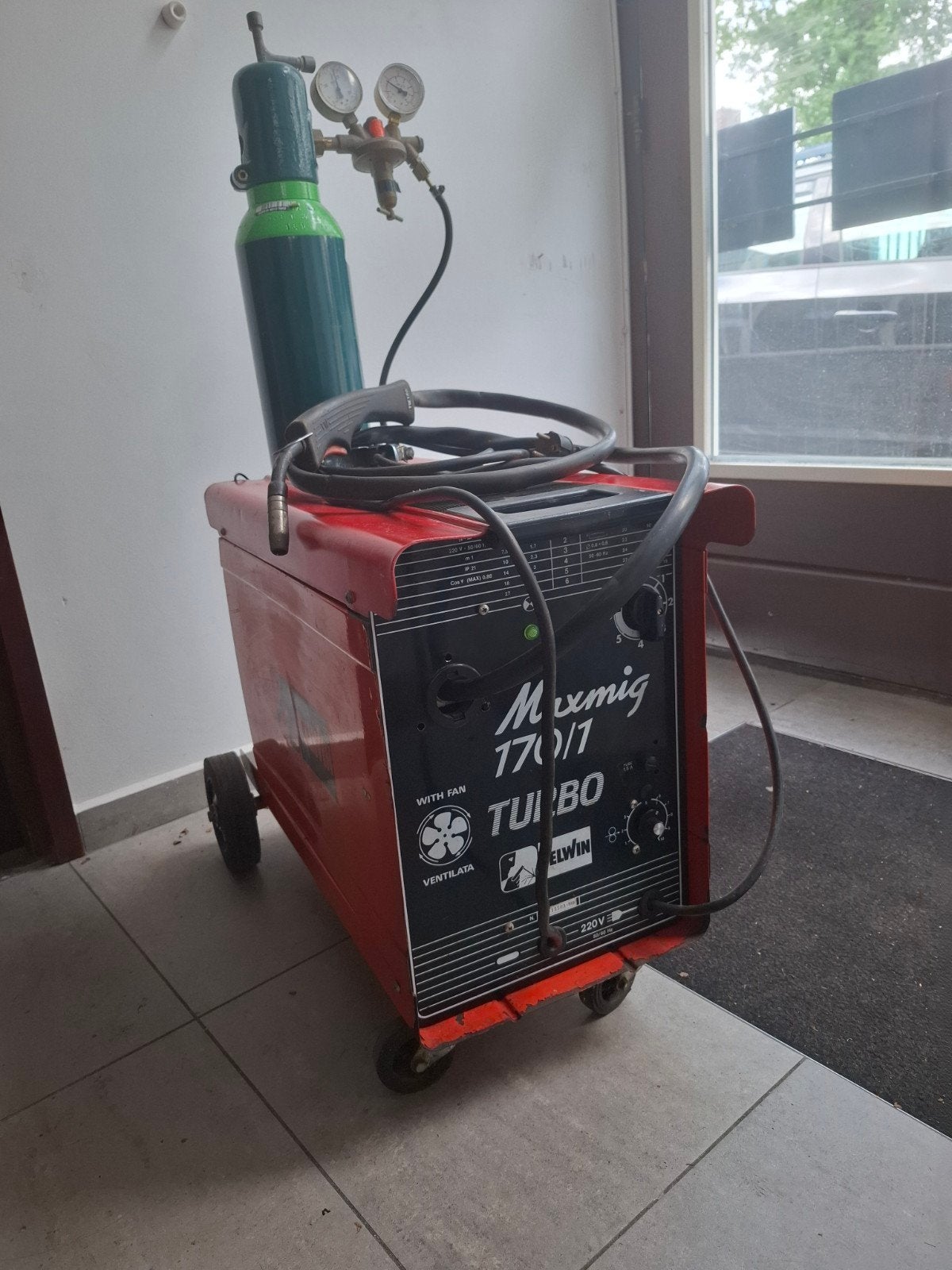 Telwin Maxmig 170/1 Turbo lasapparaat met gasfles, Ophalen, Gebruikt, 150 tot 250 ampère, Co2