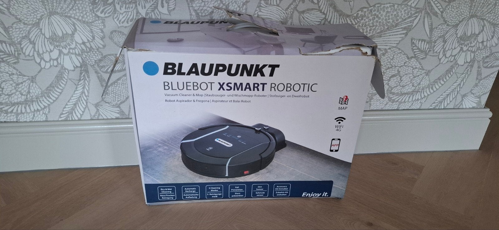Blaupunkt Bluebot XSmart Robotic Stofzuiger met dweilfunctie, Overige merken, Ophalen of Verzenden, Zo goed als nieuw, Robotstofzuiger
