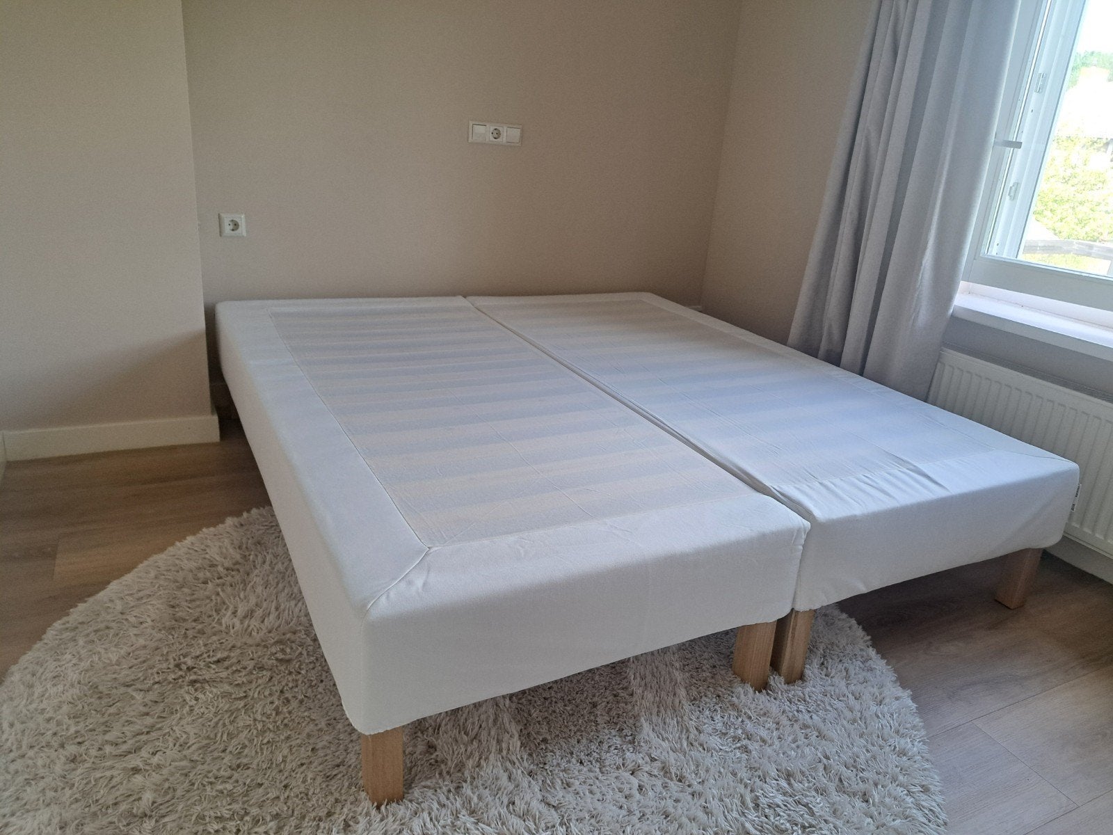 2x Lattenmatras op houten poten, Ophalen, 90 cm, Overige typen, Tweepersoons