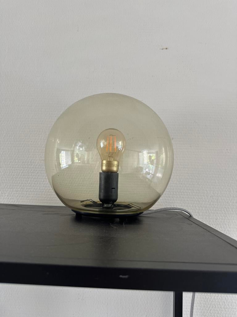Moderne glazen tafellamp met LED filament LED-lamp, Huis en Inrichting, Lampen | Tafellampen, Ophalen, Zo goed als nieuw, Glas