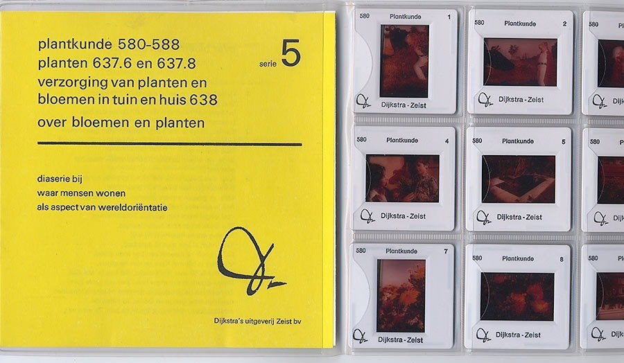 9 Dia's + boek Bloemen en planten - 1970 plantkunde School, Boeken, Ophalen of Verzenden, Zo goed als nieuw, Bloemen, Planten en Bomen