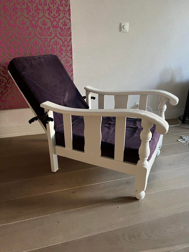 Vintage fauteuil met verstelbare rugleuning (rookstoel), Ophalen, Gebruikt, Overige kleuren, Eén
