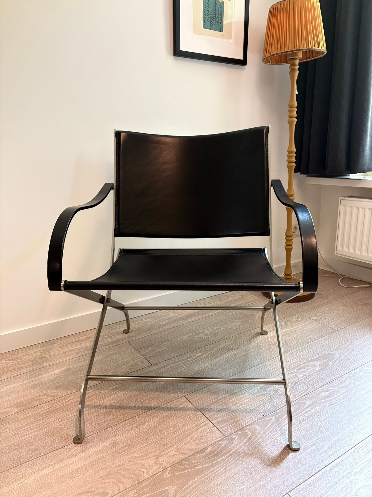 Carlotta designstoel van Antonio Citterio voor Flexform, Gebruikt, Zwart, Leer, Ophalen of Verzenden