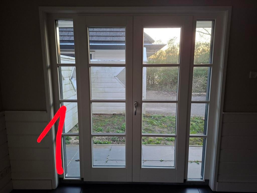 Hardhouten deuren en kozijnen, goed onderhouden, Ophalen, Buitendeur, 200 tot 215 cm