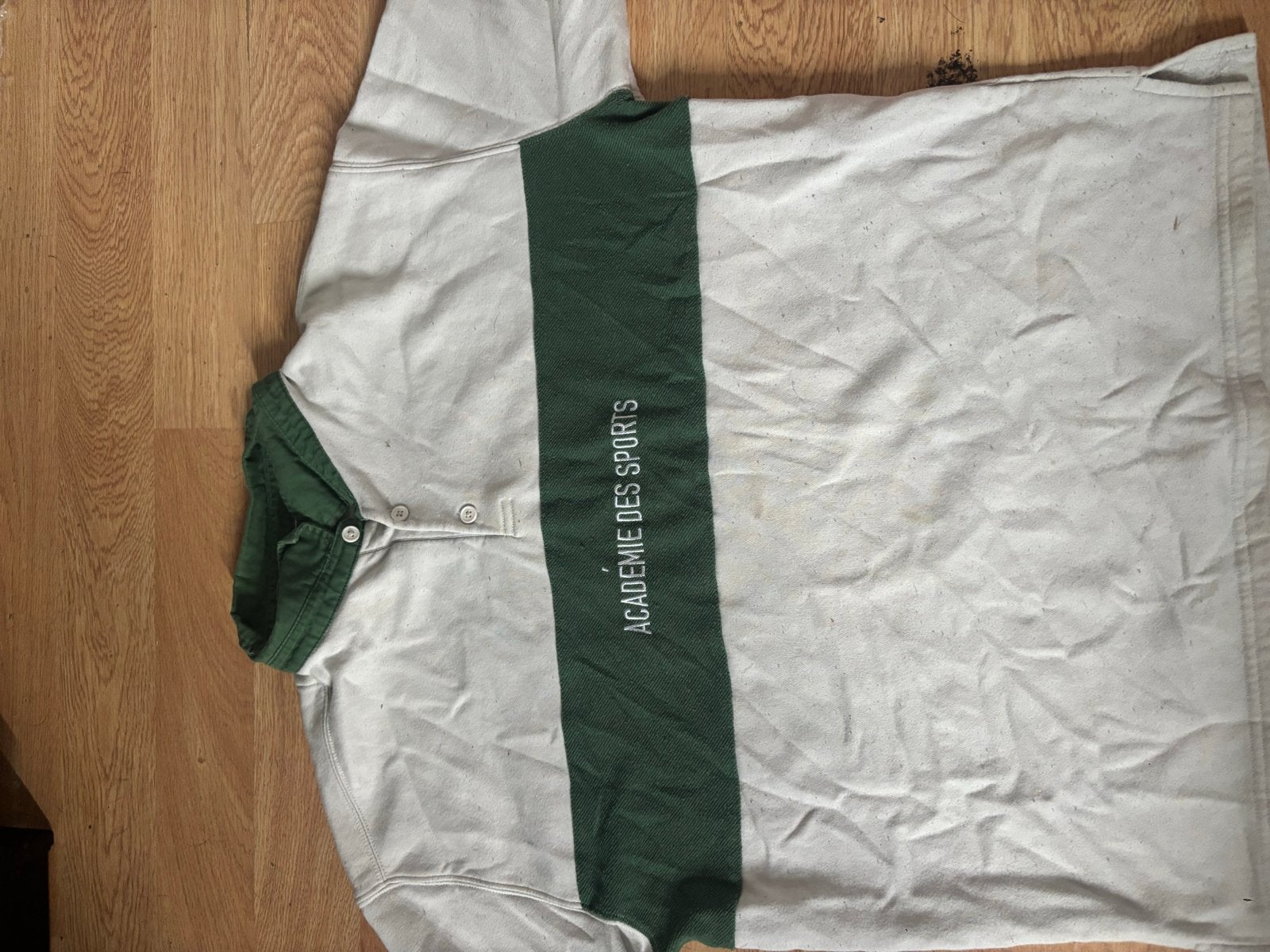 Primark Rugby Shirt "ACADEMIE DES SPORTS" Maat L, Verzenden, Gedragen, Maat 52/54 (L), Wit