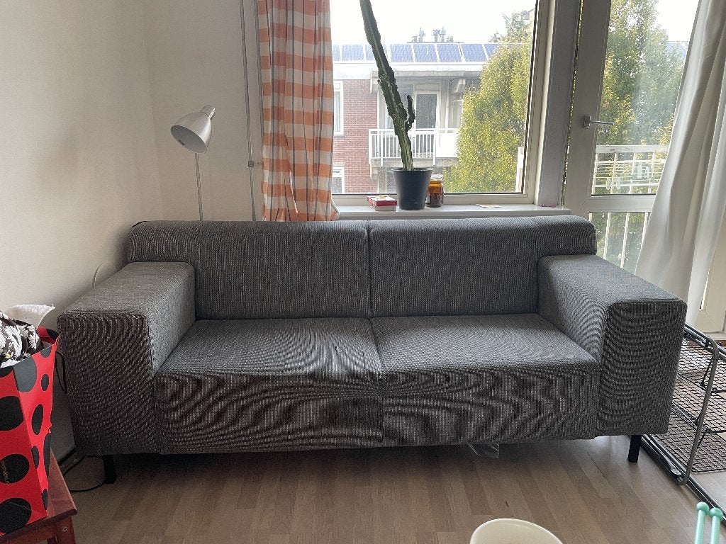 large grey sofa, Huis en Inrichting, Gebruikt, Tweepersoons, 75 tot 100 cm, Rechte bank