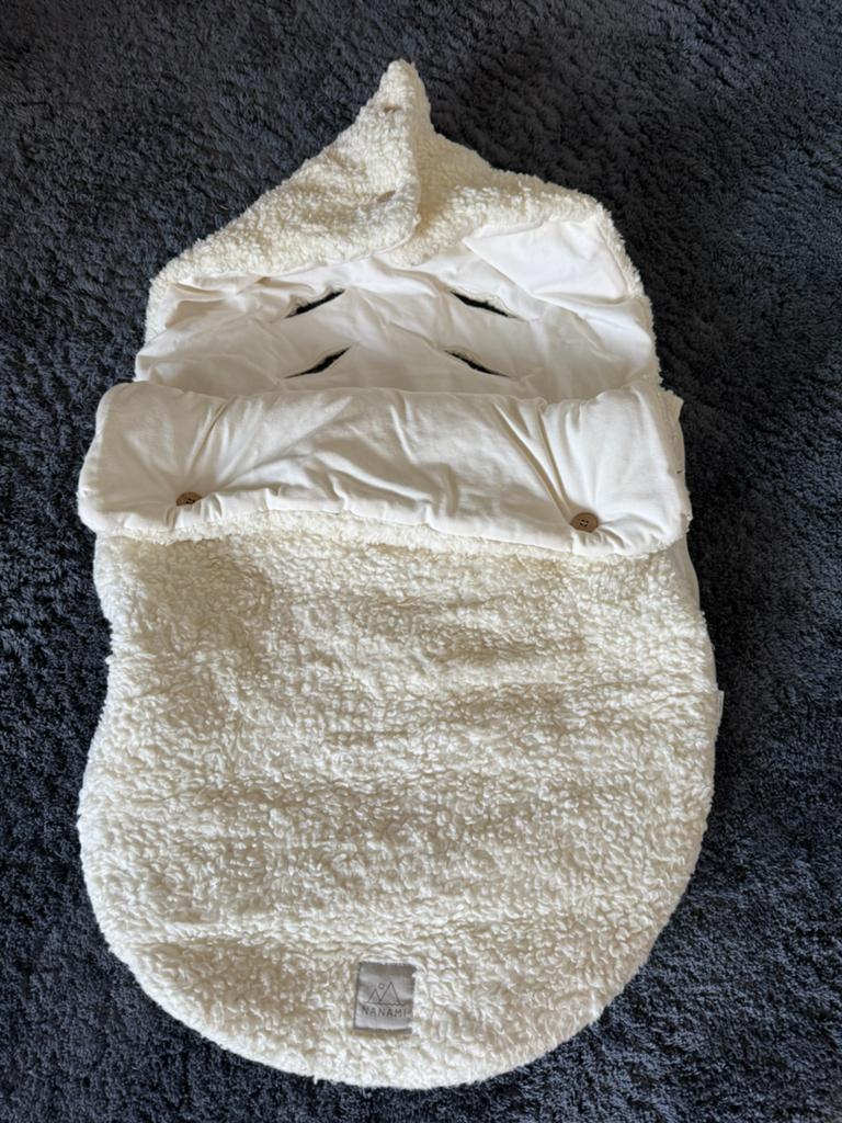 Nanami Baby voetenzak/wikkeldeken - Teddy Crème, Ophalen, Zo goed als nieuw