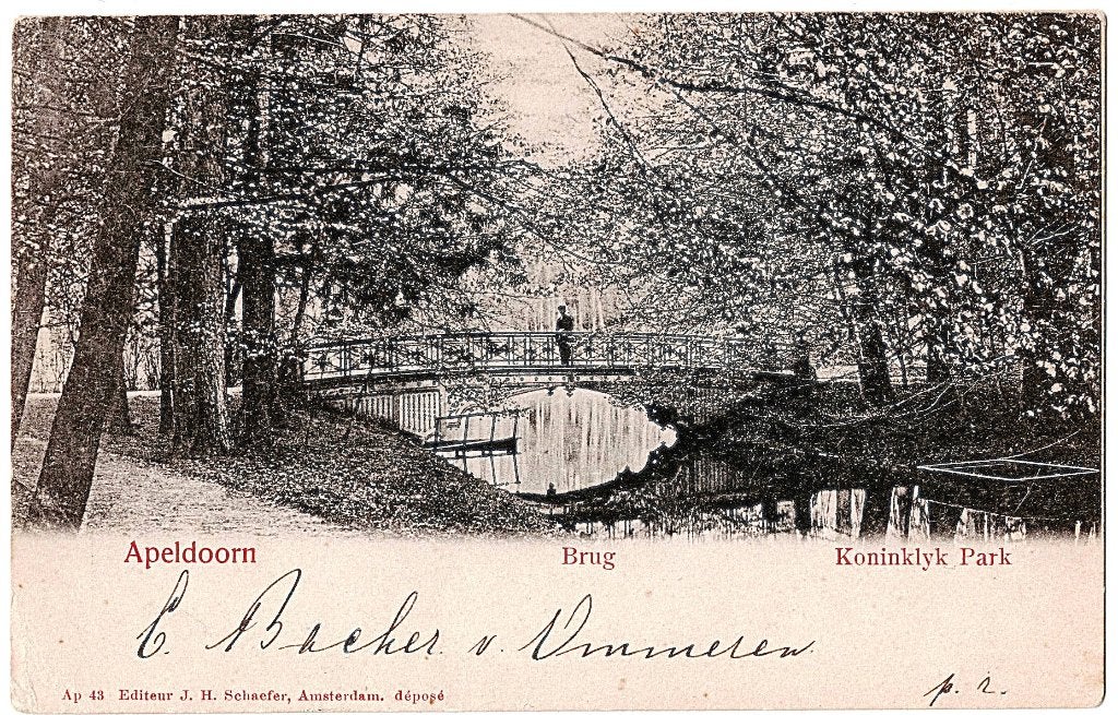 Apeldoorn,Brug Koninklijk Park, gelopen1903, richtprijs 5,50, Verzenden, Voor 1920, Gelopen, Gelderland