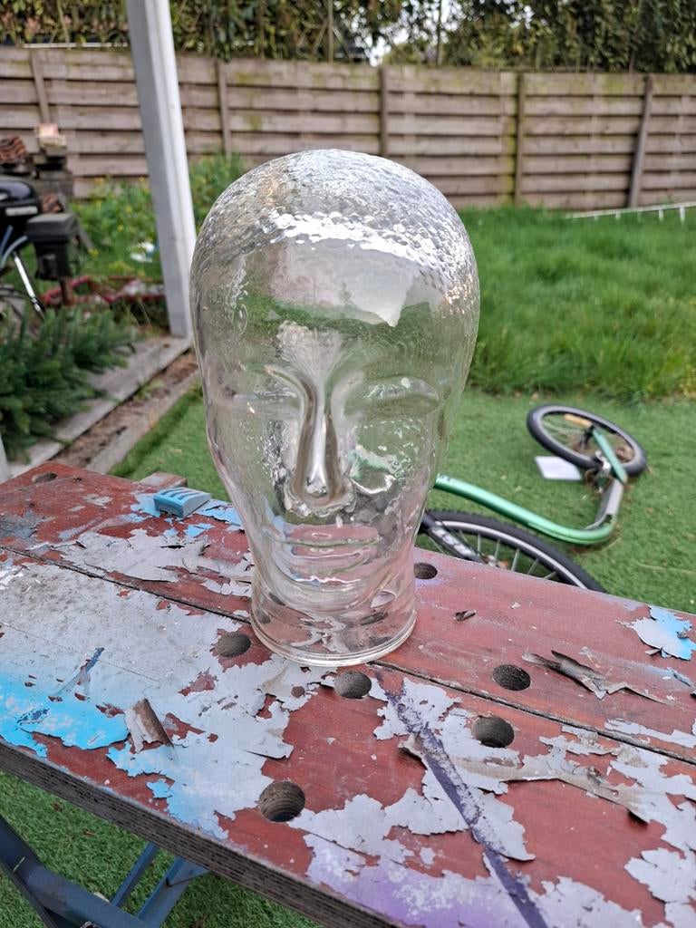 Glazen hoofd voor koptelefoon of hoed, Ophalen of Verzenden, Gebruikt, Glas
