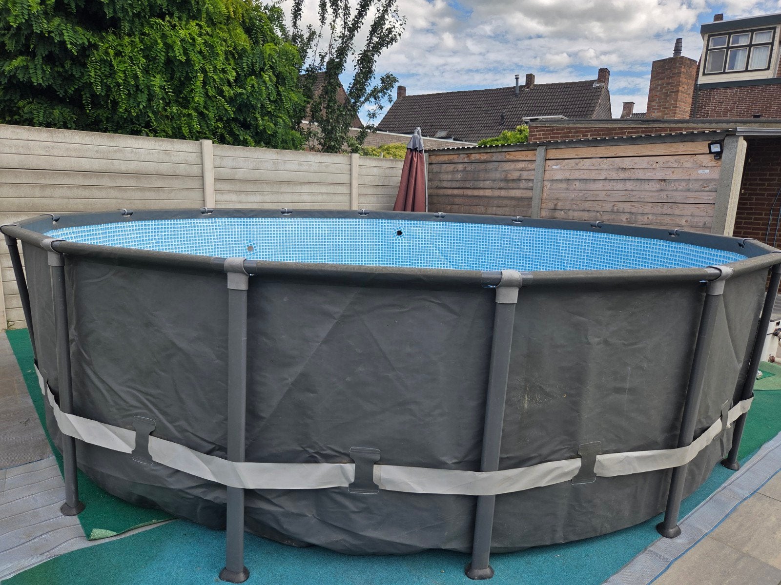 Intex Zwembad 488x122cm met zandfilter en warmtepomp VERKOCH, Tuin en Terras, Zwembaden, Gebruikt, Rond, 300 cm of meer, Ophalen