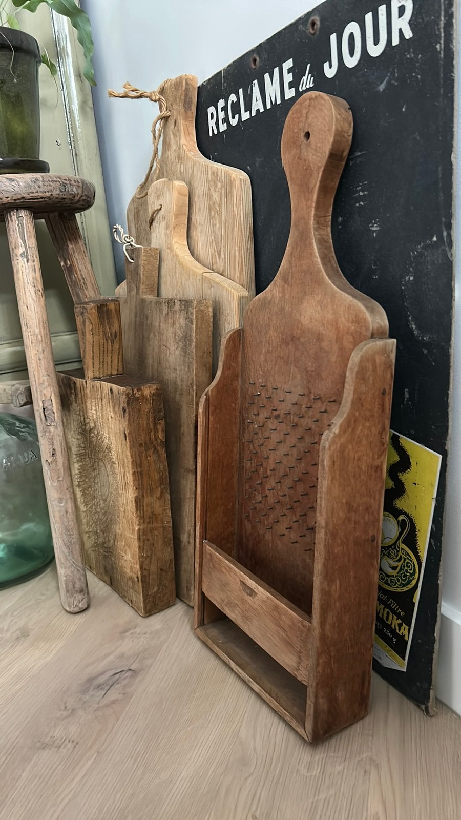 Prachtige grote houten rasp, Antiek en Kunst, Ophalen of Verzenden
