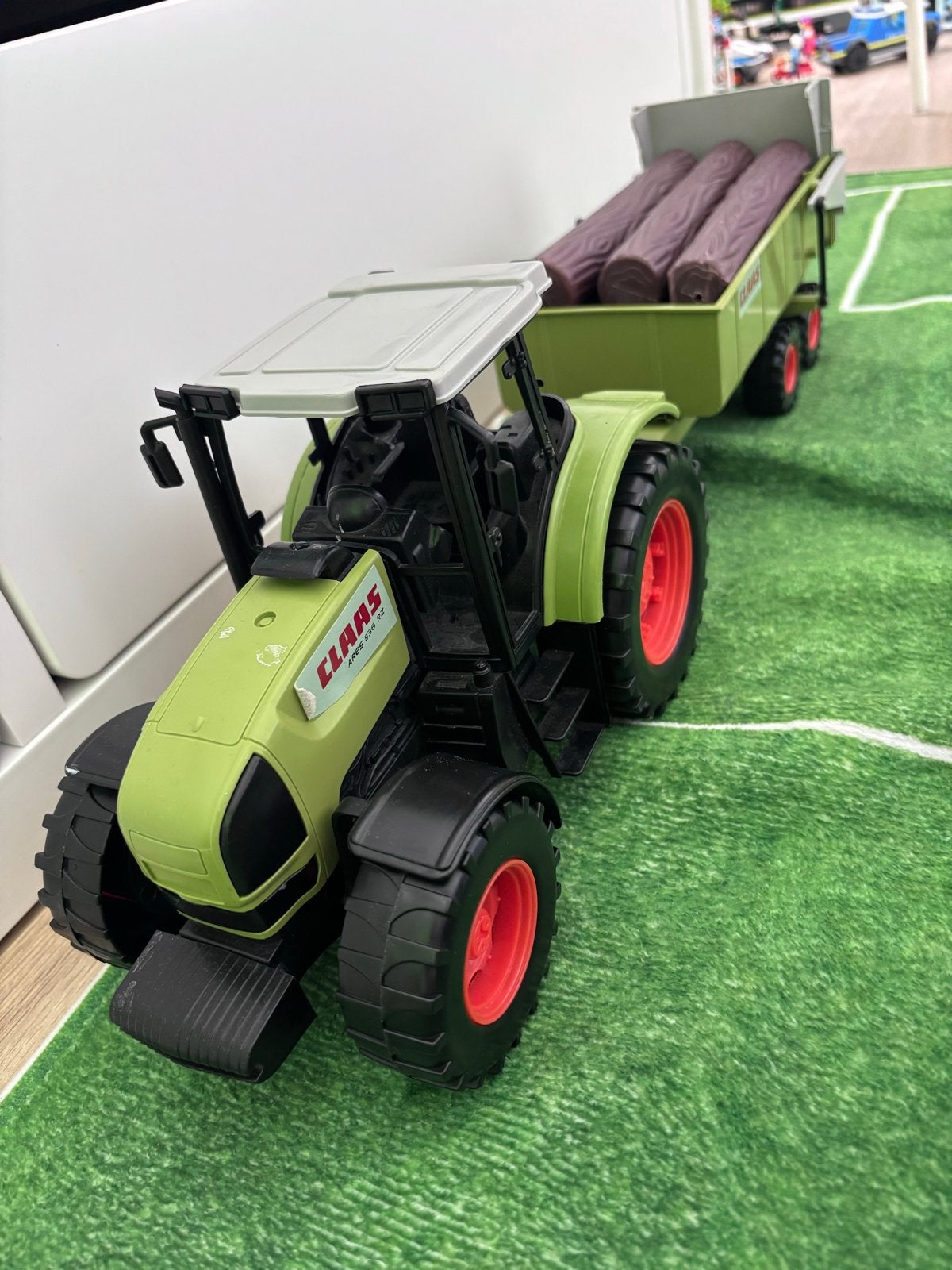 Claas Tractor met aanhanger en boomstammen, Ophalen of Verzenden, Gebruikt