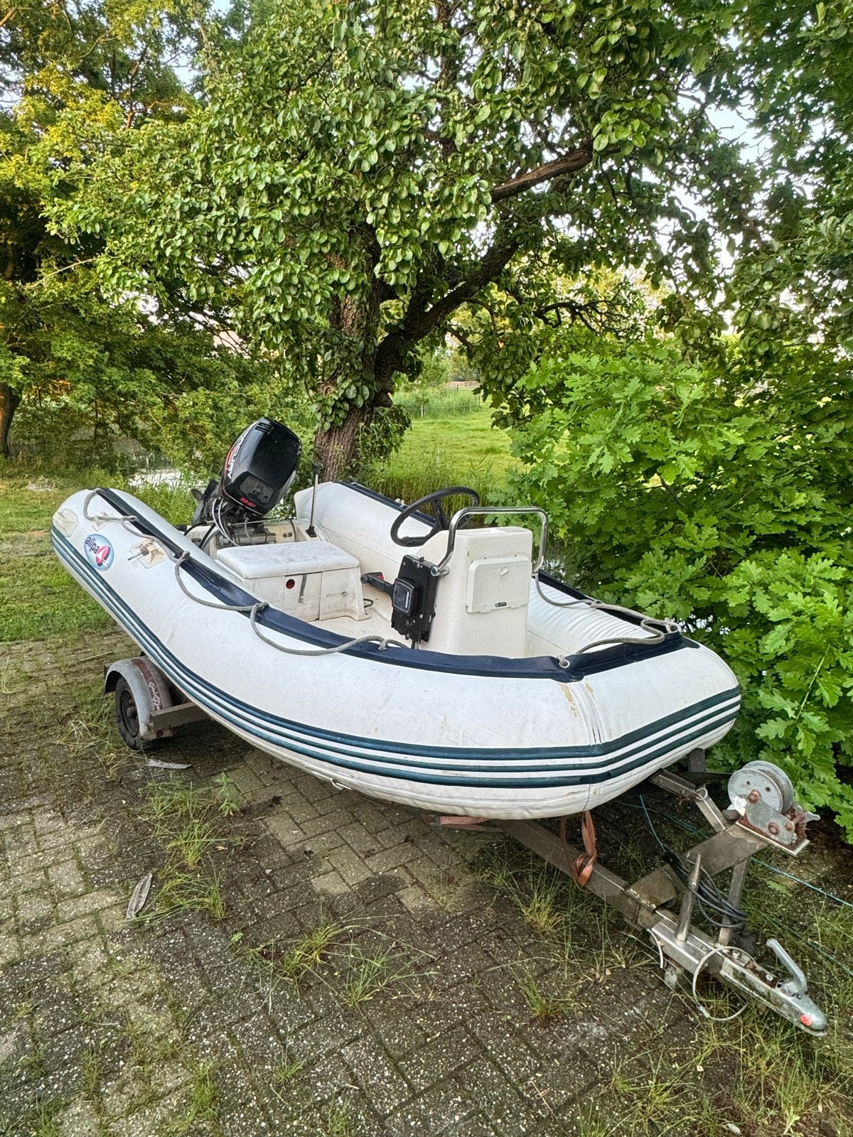 Allpa rubberboot met Mercury 4-takt buitenboordmotor, Watersport en Boten, Rubberboten, Gebruikt, Overige merken, Polyester/glasvezel