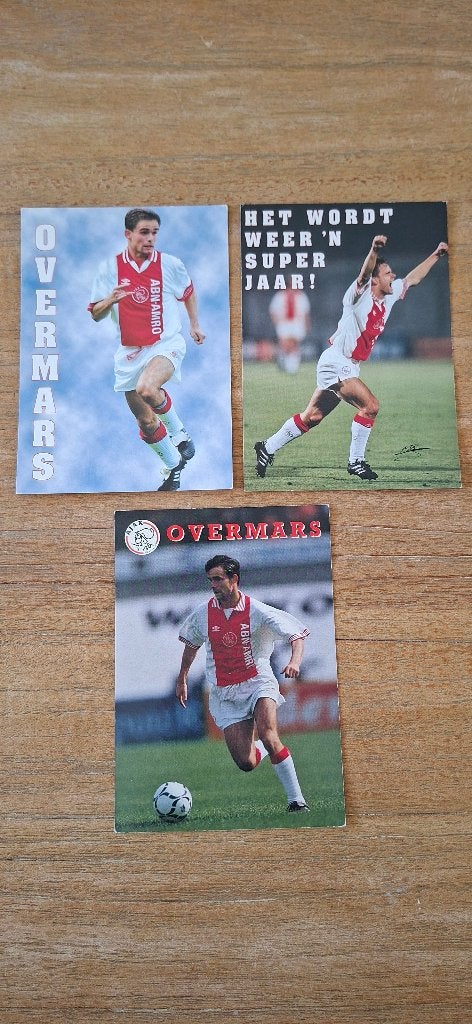 Spelerskaart; 3x Marc Overmars # Ajax Amsterdam, Ophalen of Verzenden, Nieuw, Ajax, Spelerskaart