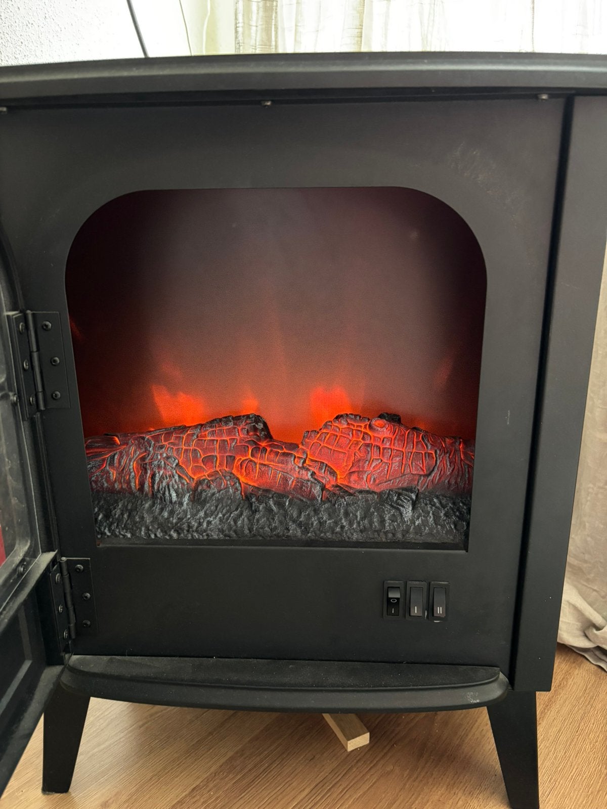 Electrische open haard/ kacheltje, Ophalen, Gebruikt, Vrijstaande haard, Elektrische haard