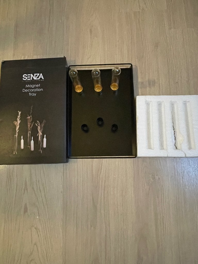 AFGEPRIJSD!!!Senza Decoratief dienblad met glazen ,magnet, Verzenden, Vierkant, Zo goed als nieuw, Dienblad