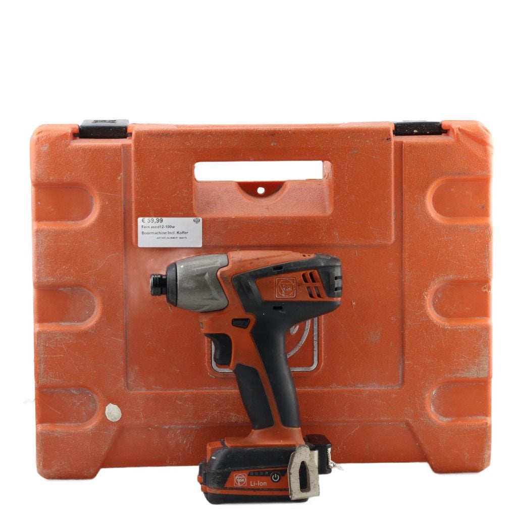 Fein ascd12-100w Boormachine Incl. Koffer, Fein, Zo goed als nieuw, Support@fein.com, Fein Power Tools, WiesenstraÃŸe 23, 
73650 Winterbach
Germany