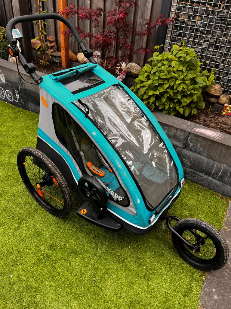 Yepp solo fietskar, inclusief babyzitje, Ophalen, Gebruikt, Vering, Kinderkar