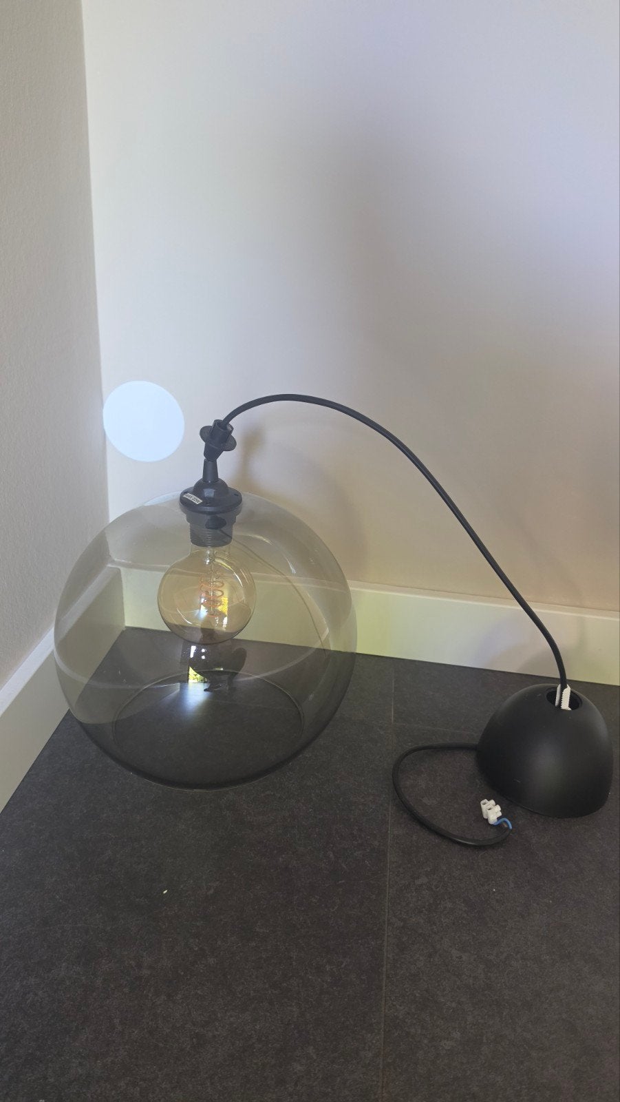 IKEA JAKOBSBYN hanglamp met LED lamp, Ophalen, Minder dan 50 cm, Modern, Industrieel, Zo goed als nieuw