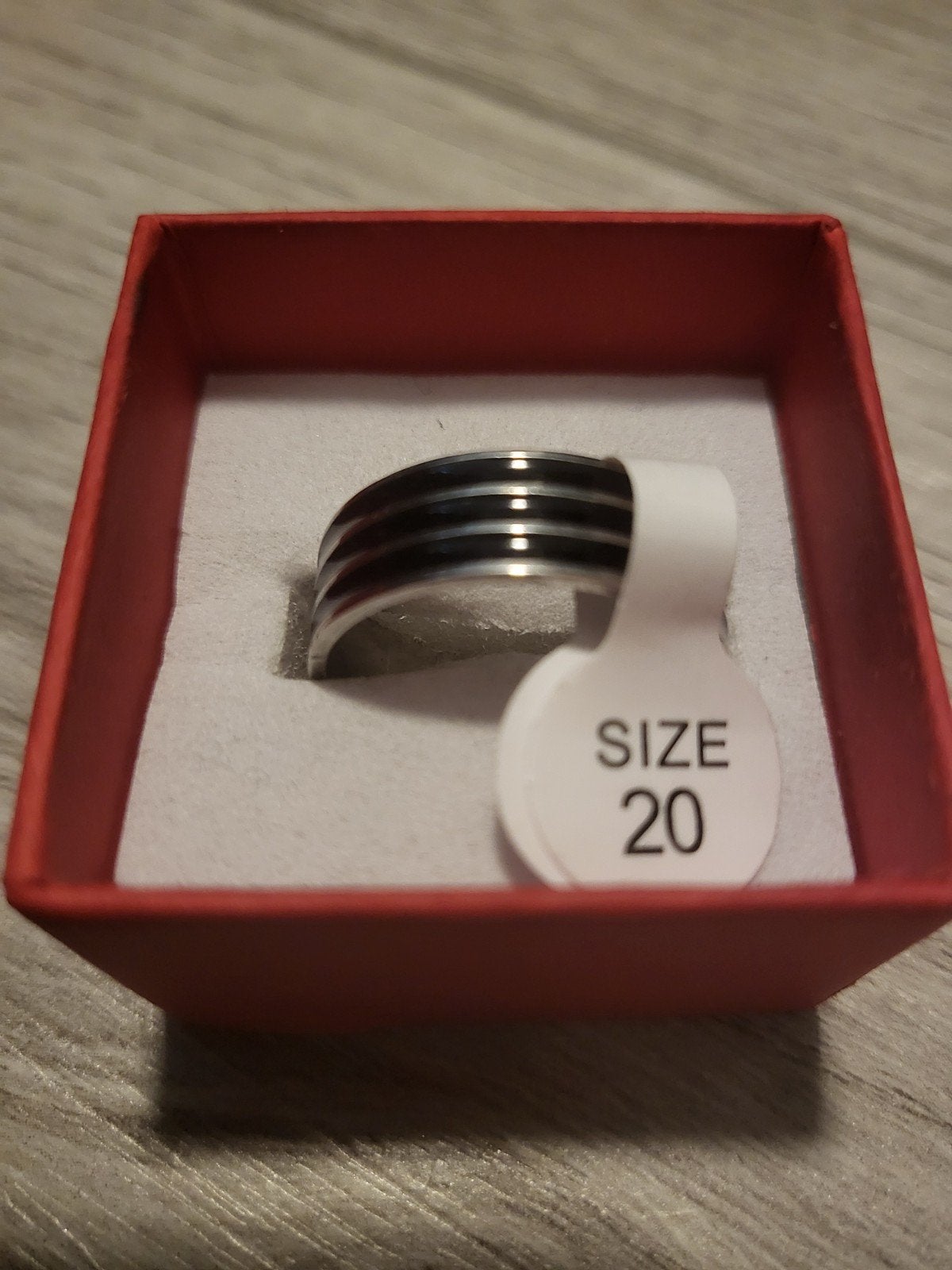 Nieuwe Zwarte Ring Maat 20, Sieraden, Tassen en Uiterlijk, Ringen, 20 of groter, IJzer of Staal, Zwart, Nieuw