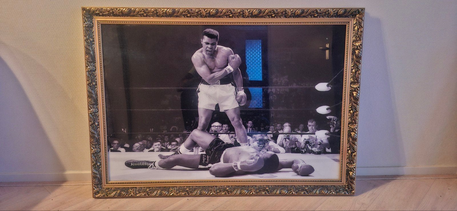 Ingelijste Muhammad Ali vs Sonny Liston fotoschilderij, Ophalen, 50 – 75, Gebruikt, 75 tot 100 cm