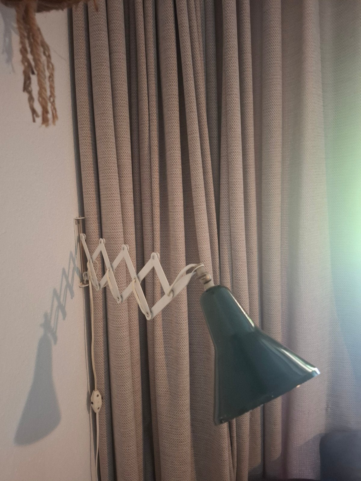 Vintage schaarlamp wandlamp groen industrieel design, Ophalen