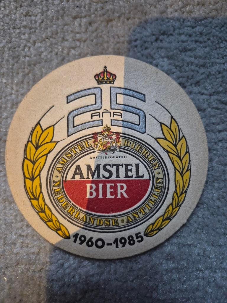 Amstel Bier Viltje 25 Jaar Nederlandse Antillen 1960-1985, Ophalen of Verzenden