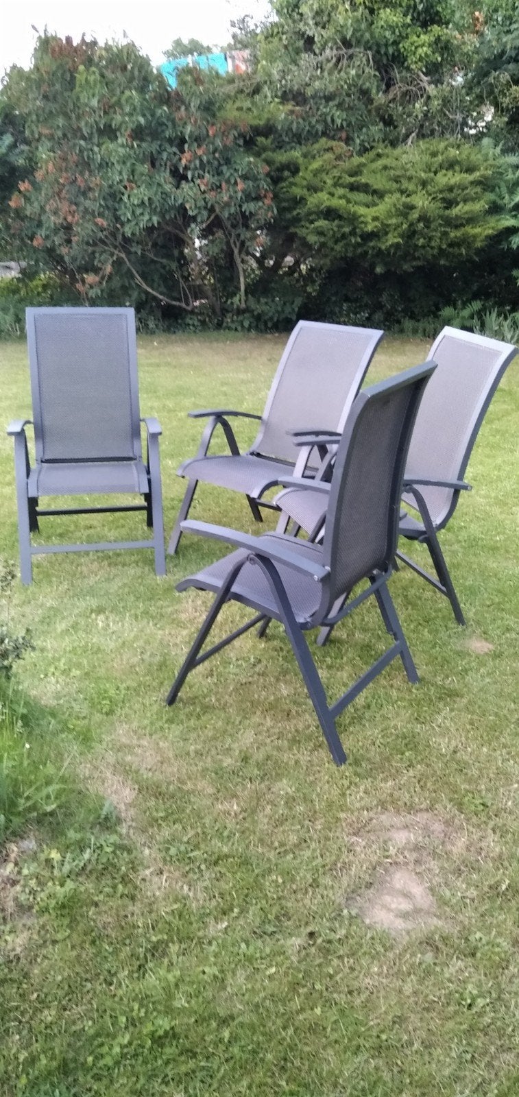 4 aluminium tuinstoelen, Hartman, Tuin en Terras, Tuinstoelen, Ophalen, Gebruikt, Aluminium, Inklapbaar