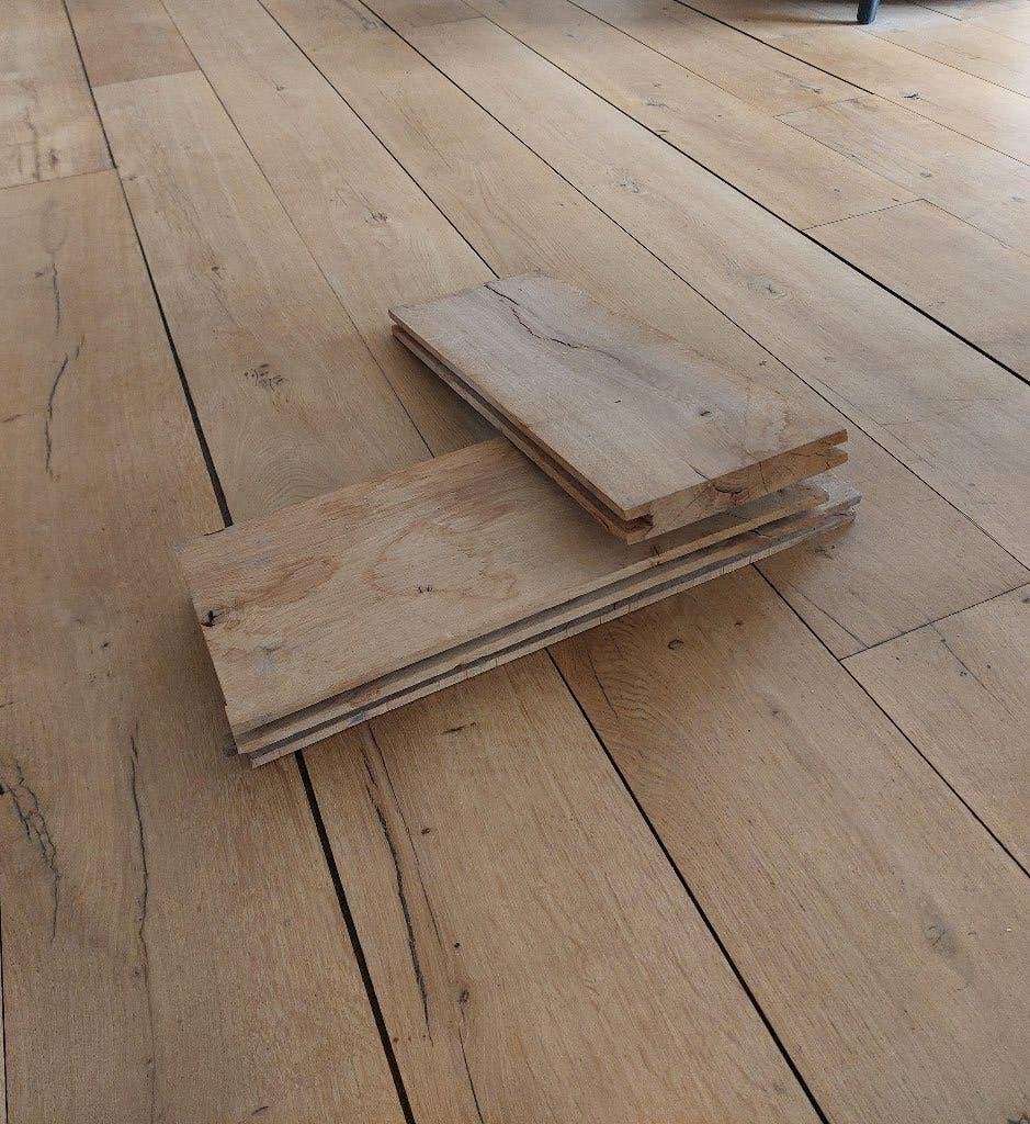 Eiken wagondelen vloer, Ophalen, Vloerdelen of -planken, Zo goed als nieuw, 10 m² of meer