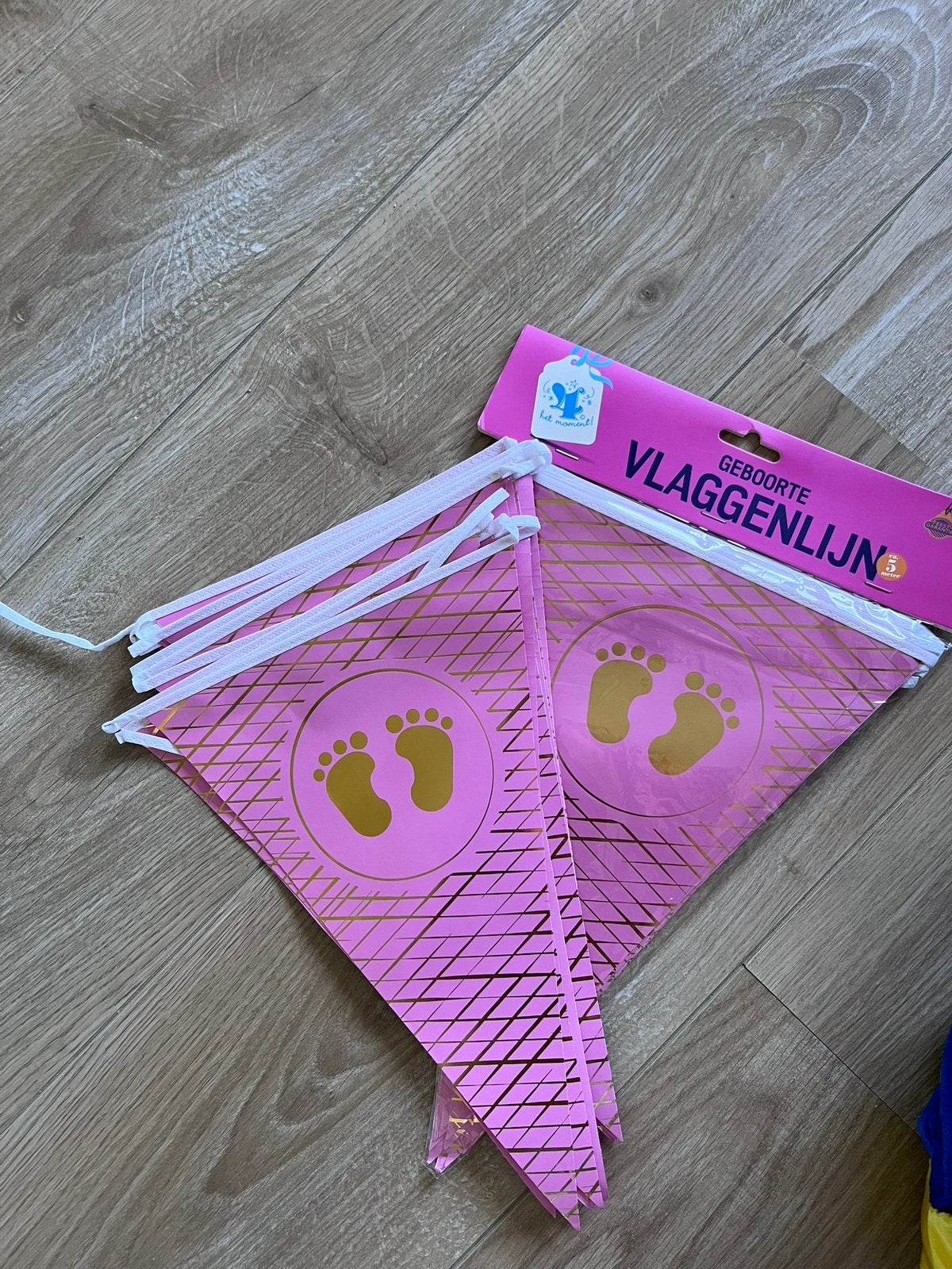 Vlaggenlijn baby meisje - gratis, Hobby en Vrije tijd, Feestartikelen, Ophalen, Zo goed als nieuw, Versiering, Geboorte of Huwelijk