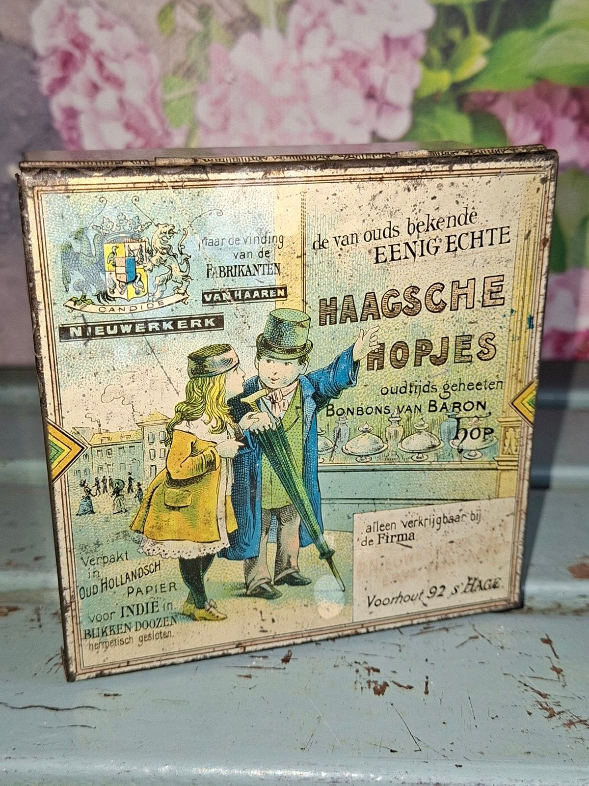 Antiek Haagsche Hopjes Blik - Van Haren Nieuwerkerk, Ophalen of Verzenden