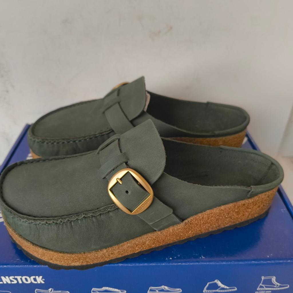 Birkenstock Buckley Green Nubuck maat 38 Nieuw, Ophalen of Verzenden, Nieuw, Groen, Sandalen of Muiltjes