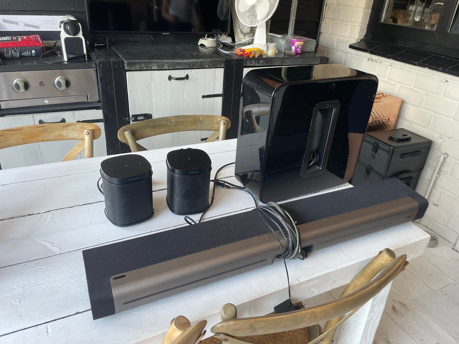 Sonos compleet set: Beam, Sub en 2x One SL, Gebruikt, Losse componenten, Speakers, Ophalen