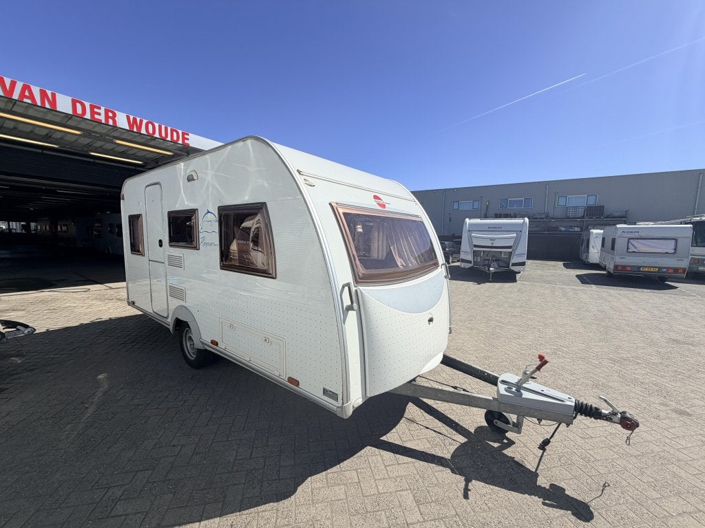 Bürstner Flipper 390 TK Stapelbed & Lichtge, Caravans en Kamperen, Caravans, Bedrijf, 750 - 1000 kg, Standaardzit, Bürstner, Dwars-stapelbed