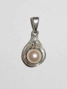 Hanger parel diamant witgoud, Sieraden, Tassen en Uiterlijk, Kettinghangers, Nieuw, Goud, Overige kleuren, Overige voorstellingen