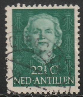 Antillen 1950 225 Juliana 22,5c, Gest, Postzegels en Munten, Postzegels | Nederlandse Antillen en Aruba, Ophalen of Verzenden