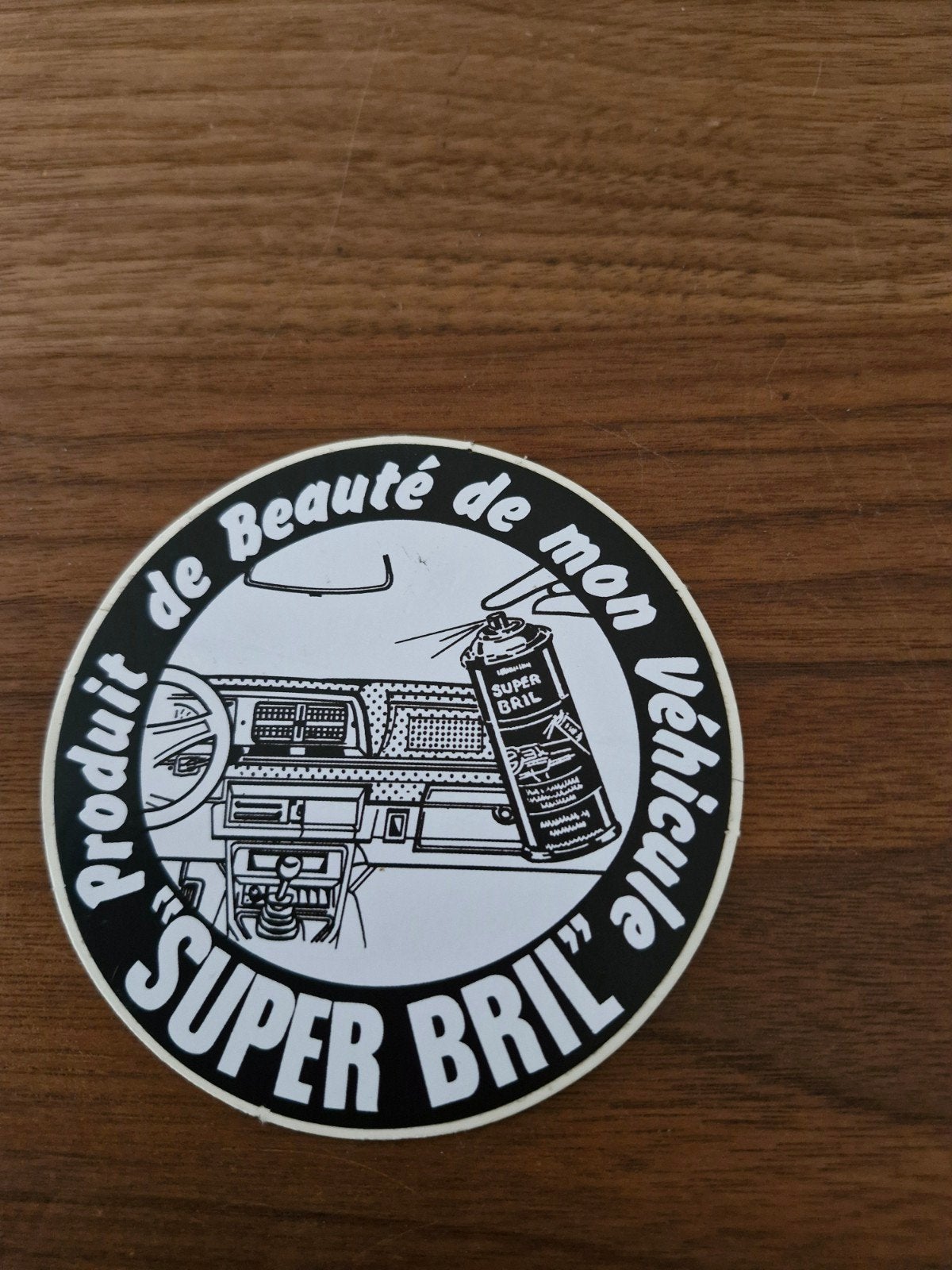 11443 Vintage 'Super Bril' auto interieur sticker, Auto diversen, Ophalen of Verzenden