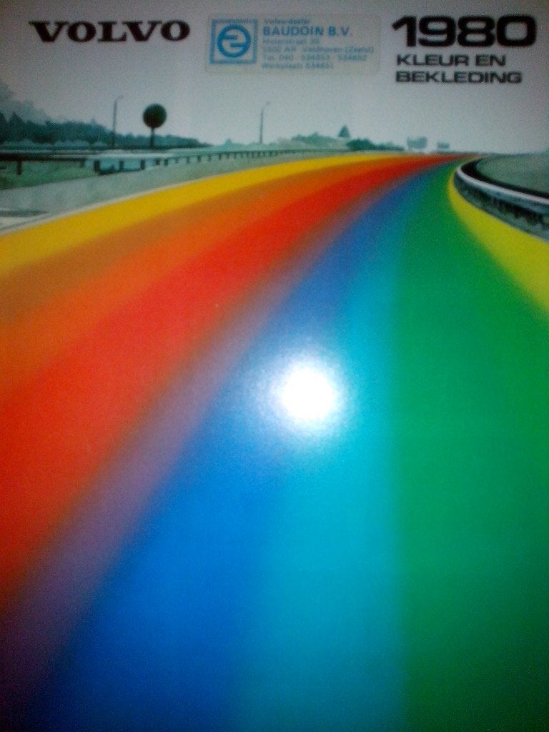 Volvo folder brochure Kleuren 1980 Baudoin Eindhoven Zeelst, Ophalen of Verzenden, Zo goed als nieuw, Volvo