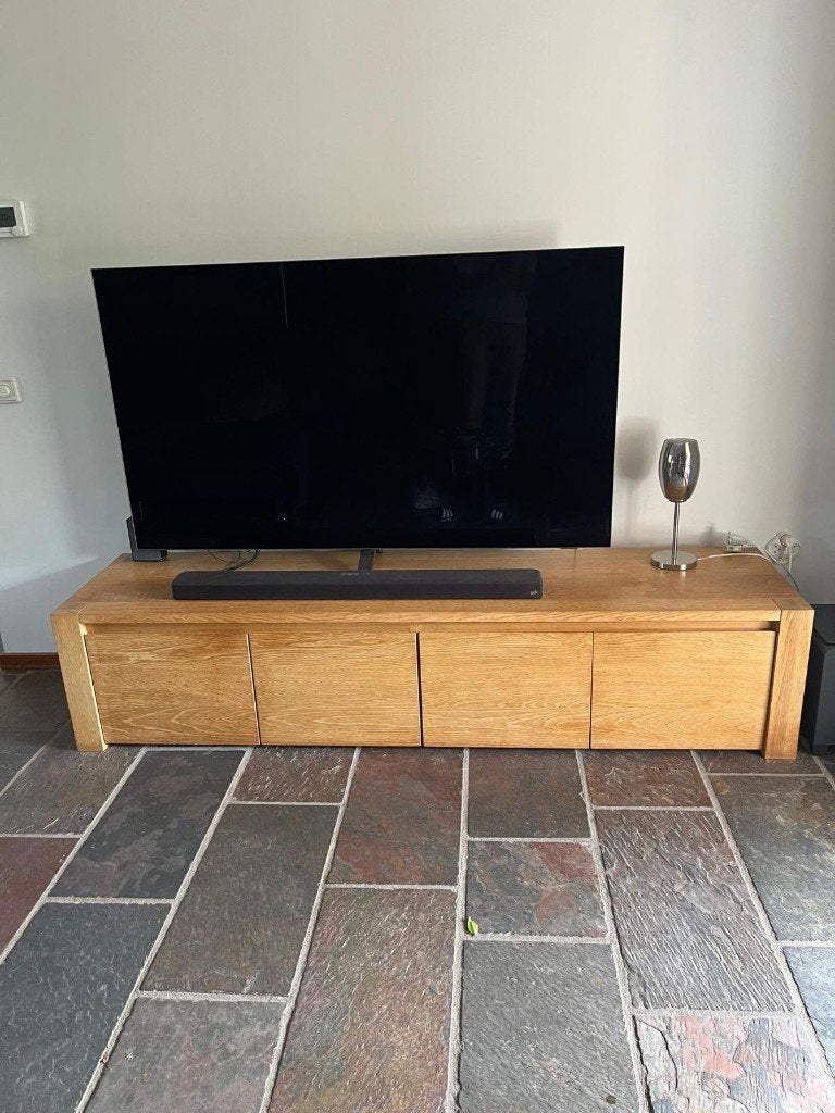 Tv kast, Ophalen, Gebruikt, 200 cm of meer, Eikenhout