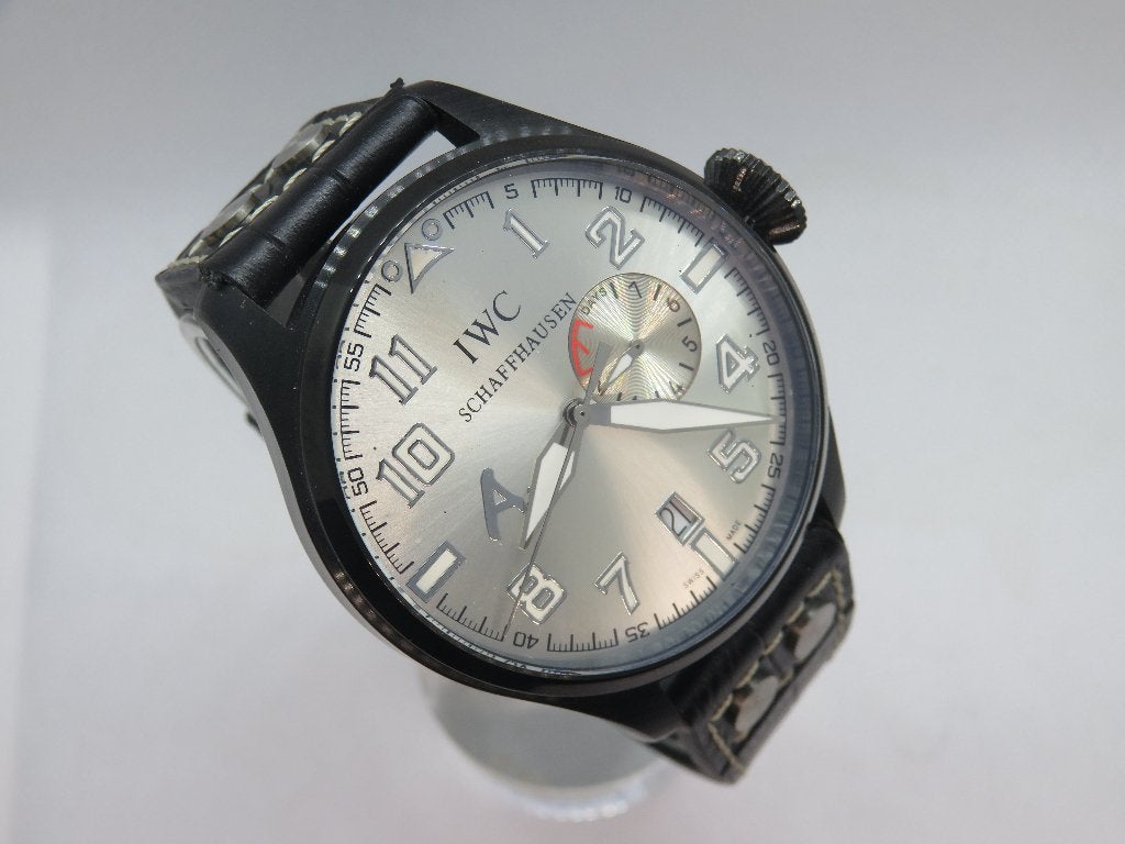 IWC Big Pilot horloge, Overige merken, Leer, Staal, Polshorloge