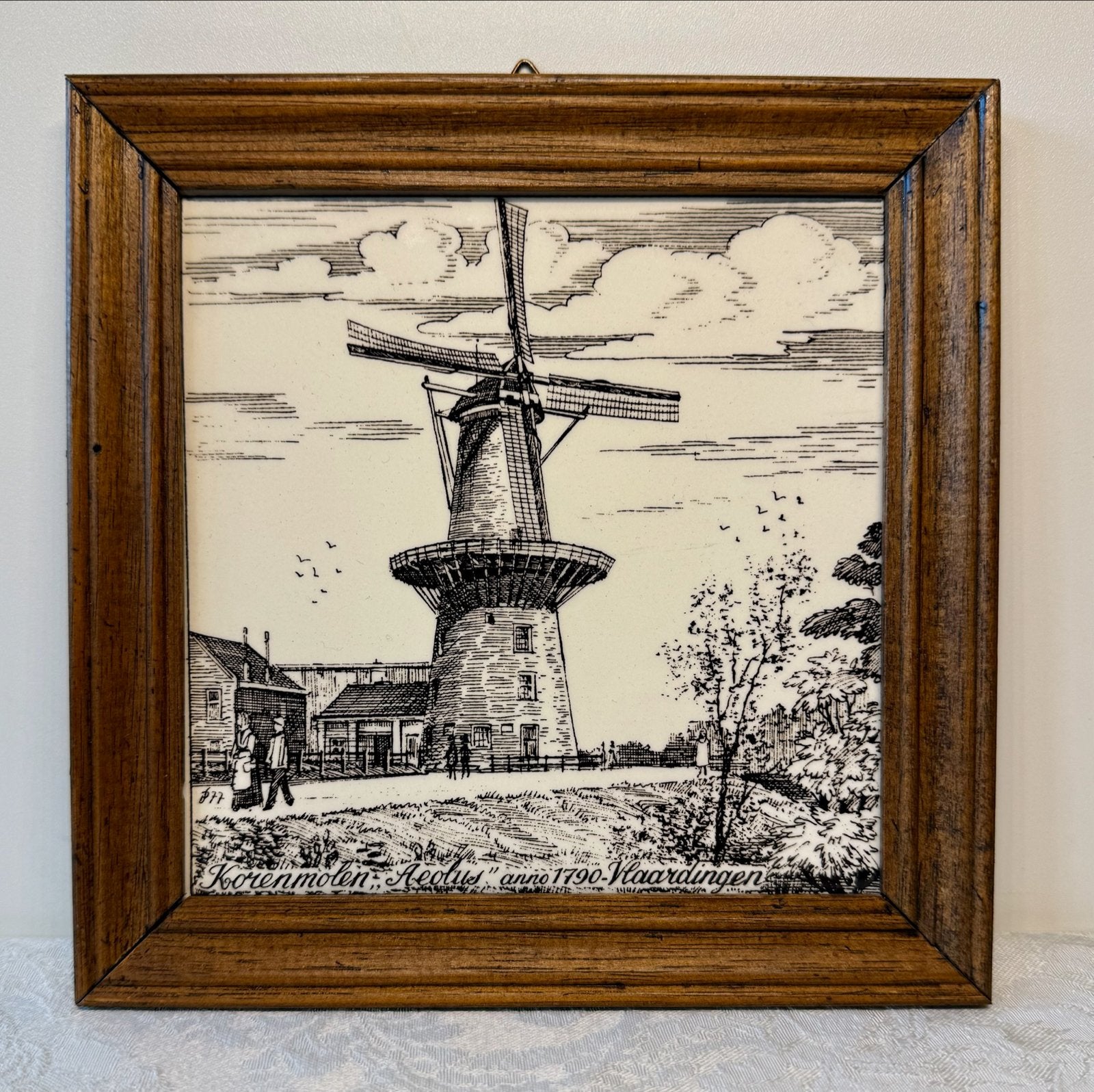 Tegeltableau Korenmolen 'Aeolus' anno 1790 Maardingen, Antiek en Kunst, Antiek | Wandborden en Tegels, Ophalen of Verzenden