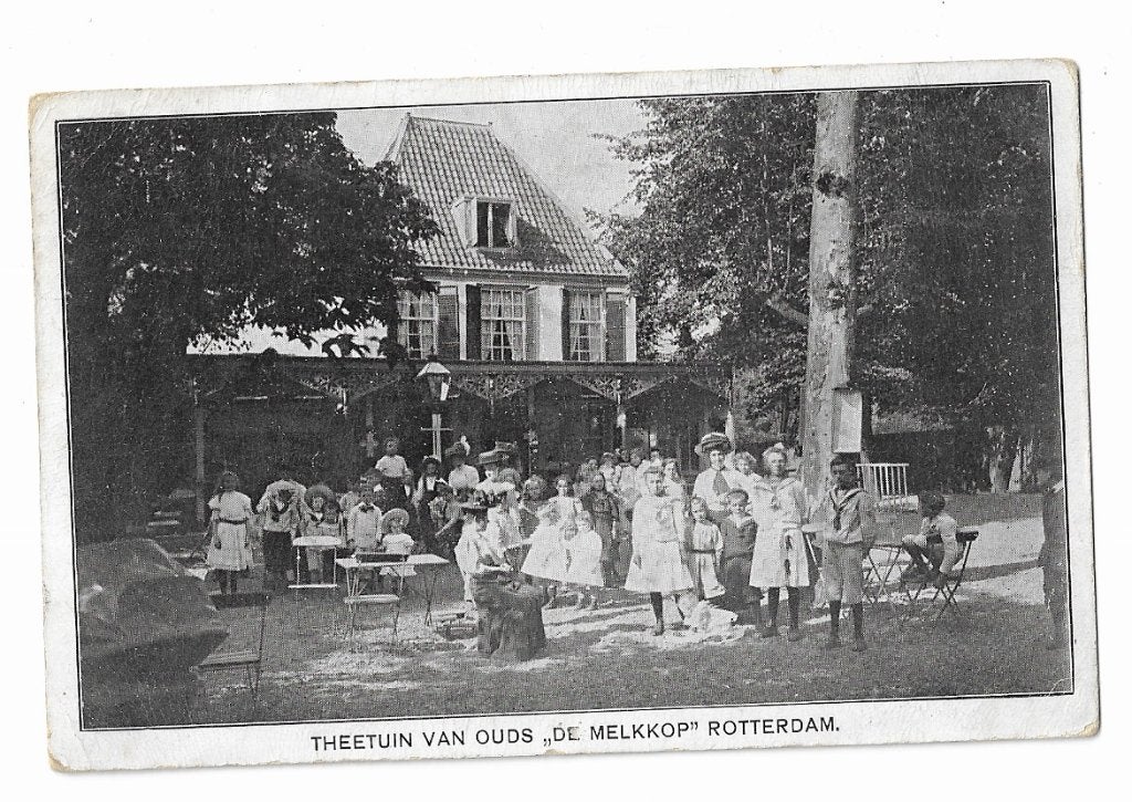 Theetuin van ouds ,,De Melkkop'' Rotterdam, Ophalen of Verzenden, 1920 tot 1940, Ongelopen, Zuid-Holland