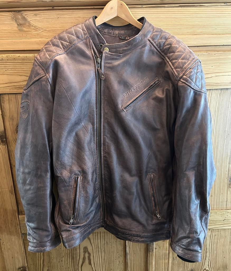 Restyle Leren Motorjas 4XL, Ophalen of Verzenden, Tweedehands, Heren, Jas | leer