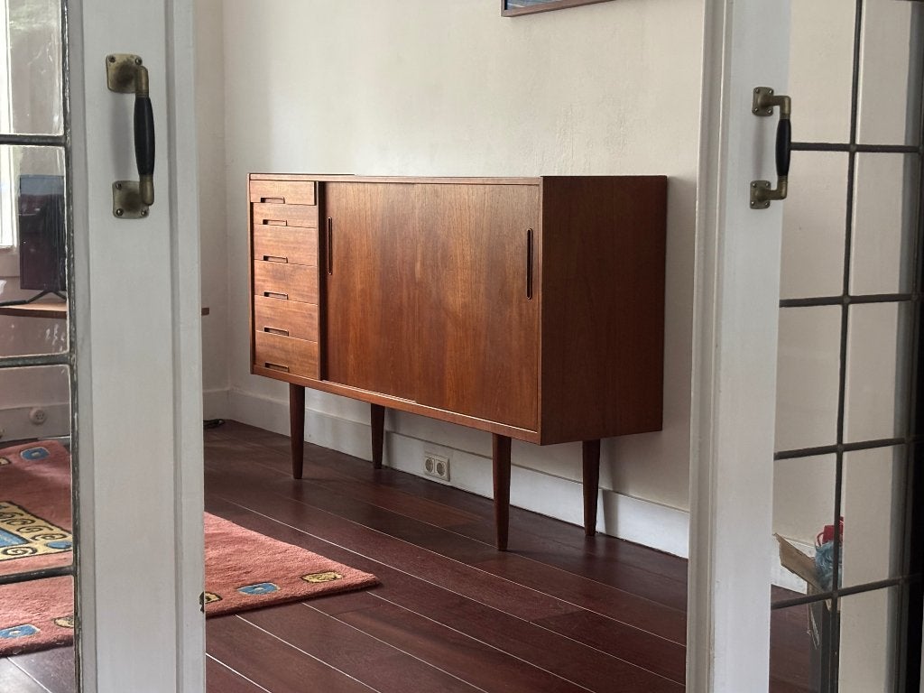 Vintage Deense buffetkast, Nils Jonsson, Huis en Inrichting, Ophalen, Gebruikt, Met lade(s), 150 tot 200 cm