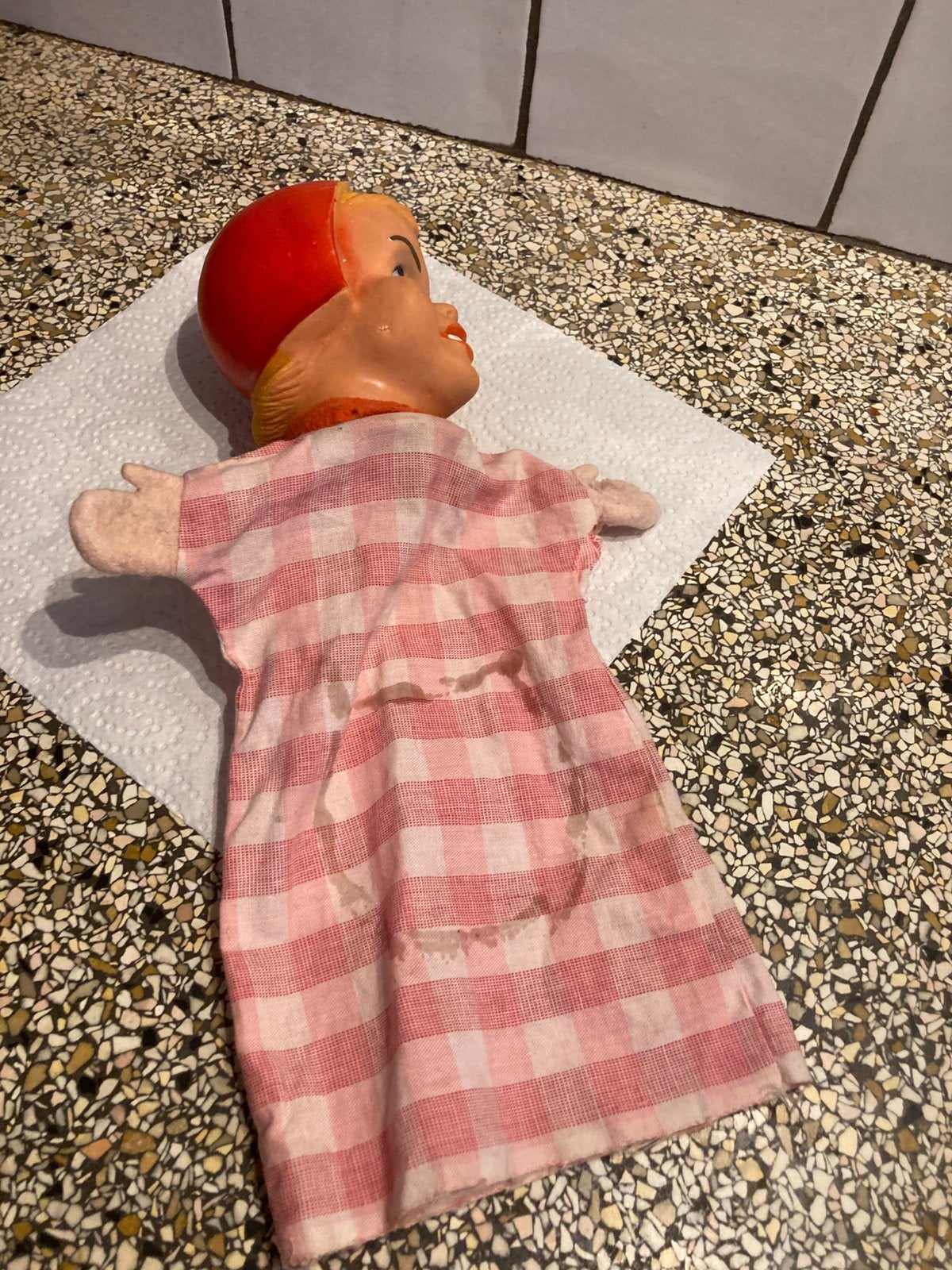 Oude poppenkast pop roodkapje, Ophalen of Verzenden, Gebruikt, Overige typen